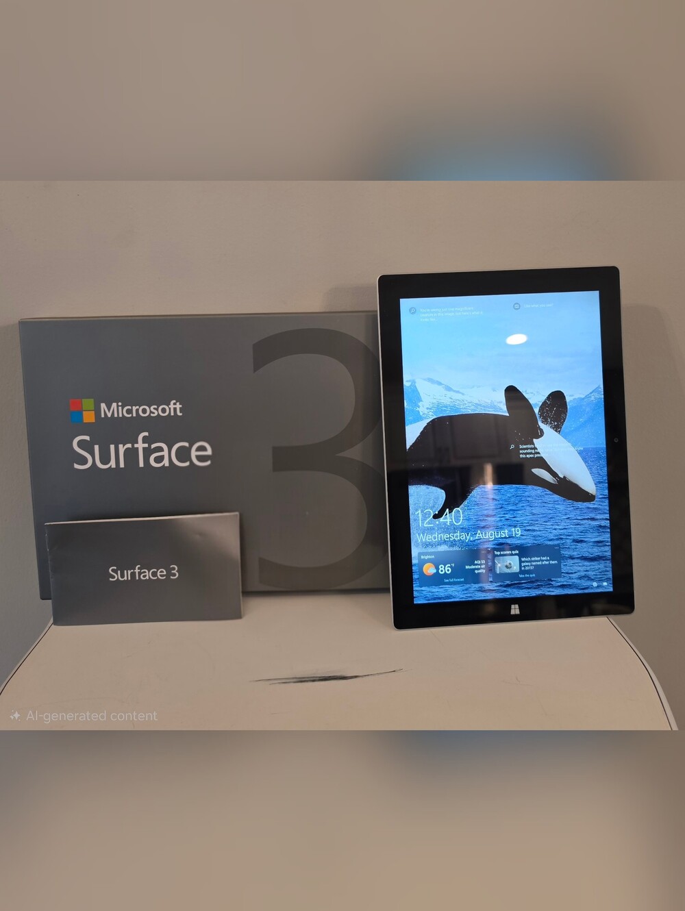 Microsoft Surface 3 Tablet - Black Front, Gray Packaging